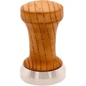 Resim ZJ COFFE Barista Tamper Paslanmaz Çelik Ahşap Saplı Convex Taban 58mm 