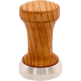 Resim ZJ COFFE Barista Tamper Paslanmaz Çelik Ahşap Saplı Convex Taban 58mm 