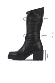 Resim Bueno Shoes Siyah Deri Kadın Topuklu Çizme 01wf1703 