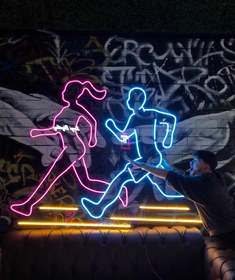 Resim Dynamic Runner Neon Işıklı Dekor - 70*50 cm / Like Photo 