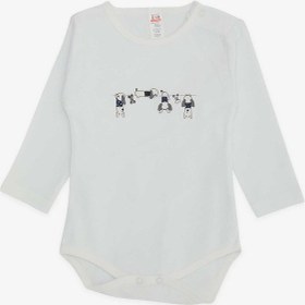 Resim Breeze Erkek Bebek Çıtçıtlı Body Yaramaz Köpekçik Baskılı 9 Ay-3 Yaş, Beyaz 