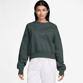 Resim Nike Phoenix Fleece Oos Kadın Yeşil Eşofman Üstü 