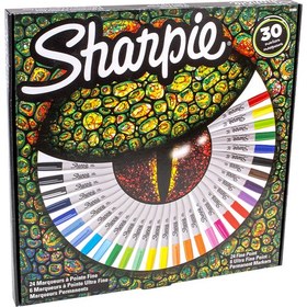 Resim Sharpie Fine Permanent Marker Kalem 30 Lu Karışık Kutu Kertenkele 2061127 1279 