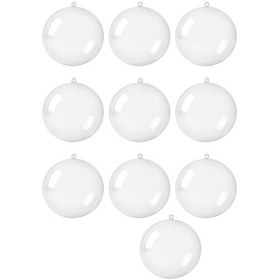 Resim Homyl 10x Yılbaşı Şeffaf Toplar Dolgusu Düğün, Bebek Duşu 9 Cm Çap 