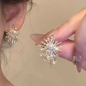Resim Kadınlar için Nebula Havai Fişek Küpeleri Çifti - Parıldayan ve Vurgulu, Günlük Kullanım, Tatiller ve Tüm Mevsimler için Zarif Bakır Kaplama Sallantılı Küpeler, Halka Küpeler 