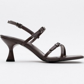 Resim Luvishoes Nebel Kahve Cilt Kadın Topuklu Sandalet Kahverengi 