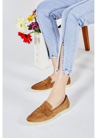 Resim Valmenti Bruna Kadın Tütun Süet Hakiki Deri Loafer Ayakkabı 902 0208 Bn Ayk Y23 Kahverengi 