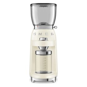 Resim Smeg 50's Style Krem Kahve Öğütücü Döküm Alüminyum Gövde ile Barista Kalitesi 