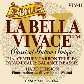 Resim La Bella VIV-H Vivace Karbon Klasik Gitar Teli (Üst Segment - Hard Tension) | Vivace Karbon Tizler, Gümüş Kaplama Baslar, Yüksek Gerilim, Güçlü ve Parlak Ses Projeksiyonu | Uyum: Tüm Standart Klasik Gitarlar 