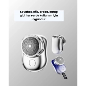 Resim Allians Pratik ve Hafif Elektrikli Tıraş Makinesi, Su Geçirmez, Sessiz ve Taşınabilir 