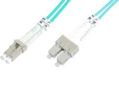 Resim Beek LC-SC Fiber Optik Patch Kablo, Multimode OM 3 50\u002F125 Duplex, 3.0mm, LSZH, 10 metre 