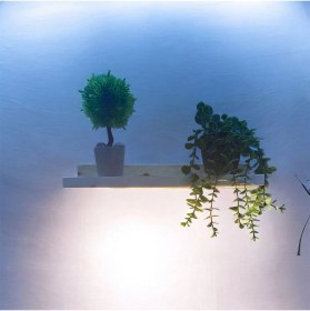 Resim L Ahşap Işıklı Raf Ahşap 