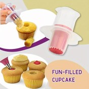 Resim 1 adet, Cupcake Corer Plastik Cupcake Corer DIY Yaratıcı Kek Tost Deliği Kazıcı Mutfak Muffin Kek Deliği Piston Kesici Hamur Deliği Kek Dolgu Araçları Fırın Dekorasyon Araçları Mutfak Malzemeleri 