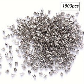 Resim 1800 Adet/40g 304 Paslanmaz Çelik Dört Pençeli Boncuk Makinesi Ucu, 3x2mm Renkli 304 Paslanmaz Çelik 