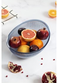 Resim Akrilik Barok Lacivert Büyük Oval Meyve & Salata Kasesi 3,3 Lt Cam Değildir Lacivert 