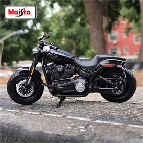 Resim 1:18 Ölçek Maisto 2022 Fat Bob 114 Alüminyum Spor Motor Modeli Dökme Demir Sokak Yarışı Motosiklet Oyuncak Hediye 