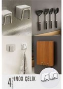 Resim Ceylan Adam Inox Çelik Çok Amaçlı Askı - Banyo Askısı - Mutfak Askısı Profesyonel 4 Lü Set Diğer 