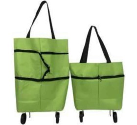 Resim Arenes Katlanabilir Tekerlekli Çantalı Çarşı Pazar Arabası Alışveriş Çantası Piknik Çantası - Lisinya 