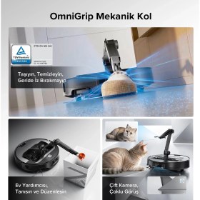 Resim Roborock Yeni 22.000 Pa Yüksek Emiş Gücü Otomatik Istasyonlu Robot Süpürge, Mop Yıkama Yapay Zeka Navigasyon, Gelişmiş Çift Kamera Sistemi 