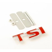 Resim Techmaster Volkswagen Tsi 3 Kırmızı Vidalı Logo Amblem 3d Metal 