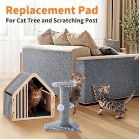Resim Kendinden Yapışkanlı Kesilebilir Kedi Mobilya Koruyucu Ped - Dayanıklı Gri Tırmalama Matı için Kanepeler, Kapılar, Kedi Ağaçları & Raflar (100.08cm x 40.13cm) - Mobilya Güvenliği ve Ev Dekoru için Çizilmez Yüzey Koruyucusu, Evcil Hayvan Hasarı Önleme, Esnek Uyumlu Kaplama, Yumuşak Kumaş Örtü 