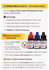 Resim Siyah Tahta Kalemi + Mürekkep Seti 1 Mürekkep + 3 Kalem Siyah 