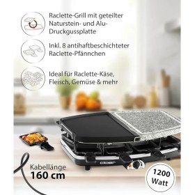Resim Cloer 6435 Raclette Gril Izgara Doğal Taş Levha ve Yapışmaz Alüminyum Plakalı 1200 Watt 