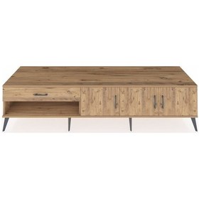 Resim Kronos Tv Ünitesi 2 Raflı Tek Çekmeceli 3 Kapaklı 220x59x51 Çam-çam Atlas Çam/atlas Çam - Atlas Çam 