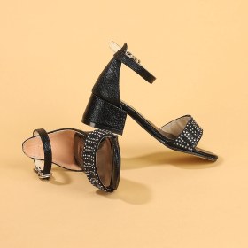 Resim Kiko Kids Kiko 765 Çatlak Günlük Kız Çocuk 3 cm Topuk Sandalet Ayakkabı Siyah 