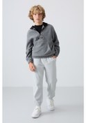 Resim Tommy Life Taş Kalın Yumuşak Dokulu Standart Fit Nakışlı Polar Erkek Çocuk Eşofman Alt - 11220 Taş 