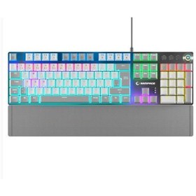 Resim Rampage KB-R28 BLADE PLUS Beyaz - Gri Gökkuşağı Aydınlatmalı Tam Türkçe Red Switch Gaming Klavye 