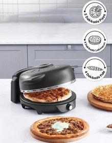 Resim Karaca Gastro 10 in 1 Pizza Lahmacun ve Tandır Ekmeği Makinesi Biodiamond Matte Black - Black 