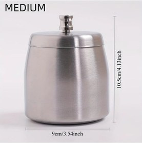 Resim Dashanshop Rüzgara Dayanıklı Paslanmaz Çelik Orta Boy Kapaklı Küllük İç Ve Dış Mekan 