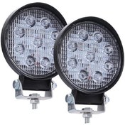 Resim Off Road Gündüz Farı 9 Led Yuvarlak Çalışma Lambası 27W - 2 ADET 100 ORJİNAL - ADINIZA FATURALI - HIZLI KARGO