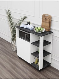 Resim Bozlale Çok Amaçlı Dolap Mikrodalga Fırın Airfryer Kahve Dolabı 