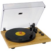 Resim Lenco LBT-335BA Bambu Gövdeli Bluetoothlu Ortofon 2M Kartuşlu Pikap Plak Çalar Kahverengi 