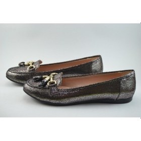 Resim Beety 9322 Platin Desenli Kadın Babet Ayakkabı Gri 