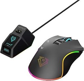 Resim Vertux Oyuncu Mouse GameCharged™ Kablosuz Şarj İstasyonlu 10.000 DPI LED - Vertux MUSTANG 