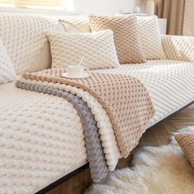 Resim 1 adet Balpeteği Kadife Koltuk Minderi, Evcil Hayvan Dostu Köpek Dostu Kanepe Örtüsü, Kalın Peluş Kaymaz Mobilya Koruyucu, %100 Polyester, Oturma Odası, Yatak Odası veya Ofis Dekoru için Modern Tasarım, Ofis Koltuğu Geliştirme | Şık Yastık Kılıfı | Peluş Polyester Kumaş, Oturma Odası İçin Kanepe Örtüleri 