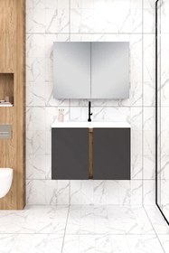 Resim Fly Mobilya Lavina Banyo Dolabı 80 cm Gri 