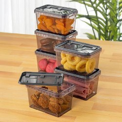 Resim 6'lı 0,7 Litre Block Sızdırmaz Saklama Kabı Seti Antrasit 