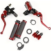 Resim Chuangyinshop Evrensel Ayarlanabilir Hidrolik Debriyaj Kit Red Kit Motorcycle Brake Master Cylinder Scooter Atv Spor Dirt Bike 