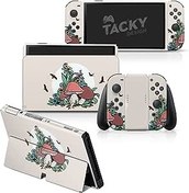 Resim Tacky Design Nintendo Switch OLED Cilt ile Uyumlu Mantar Kaplama - Premium Vinil 3M Nintendo Switch OLED Çıkartma Seti - Konsol, Dock, Joy Con Wrap için Kawaii Switch OLED Kaplama - Tam Çıkartma 