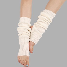 Resim Latin dansı bacak setleri spor koruyucu polar bale bacak ısıtıcı yoga ayak ısıtmalı çoraplar 