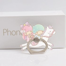 Resim GongtuShop No.9 Tarzı Melody Twins Star Cep Telefonu Tutacağı Evrensel Telefon Zil Tutacağı Telefon Standı Parmak Yüzük Tutacağı Masalar iPhone Için Destek (Yurt Dışından) 