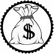 Resim Kıvırcıkyoga Bir Çuval Dolar Tasarım Sticker 10 x 10 cm 
