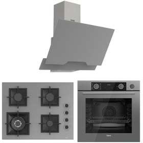 Resim Ferre Fryart&Steamart Sc serisi Wok'lu Gri 3'lü Ankastre Set ( xe64cpr-sc408-d065 ) 