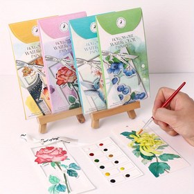 Resim 10sheet/set Su Boyası Kitap İşareti Boyama Seti DIY Su Boyası Kağıdı Boyama Kitap Taşınabilir El Yapımı Kitap İşareti Boyama Kağıdı Tatil Partisi Hediyesi için Uygun 