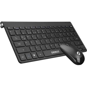 Resim Everest KB-BT72 Elite Black Metalik Ultra İnce Kablosuz Q Klavye + Mouse Set 