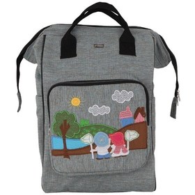 Resim Nakışlı Bebek Bakım Çantası - Gri - Zeybe Gri 